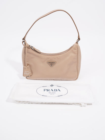 Prada Mini Re-Edition 2005 Beige Nylon