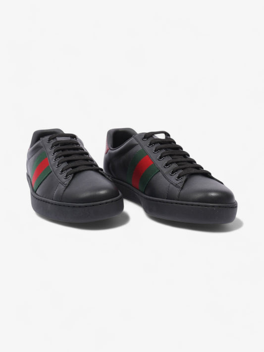 Gucci Ace Sneakers Black / Red / Green Leather EU 39.5 UK 5.5