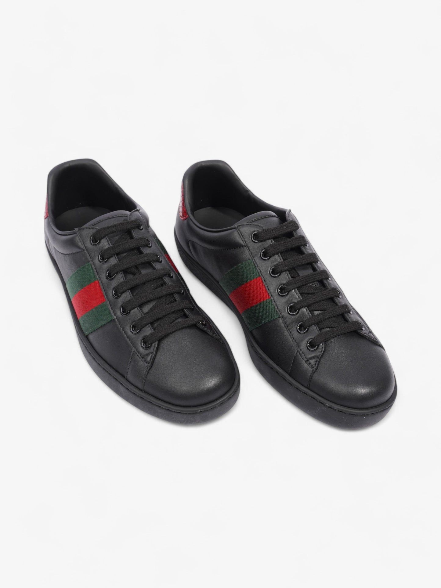 Gucci Ace Sneakers Black / Red / Green Leather EU 39.5 UK 5.5
