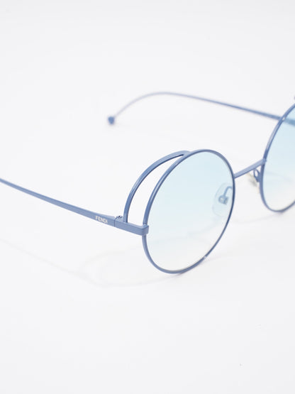 Fendi Round Sunglasses Blue Base Metal 135mm
