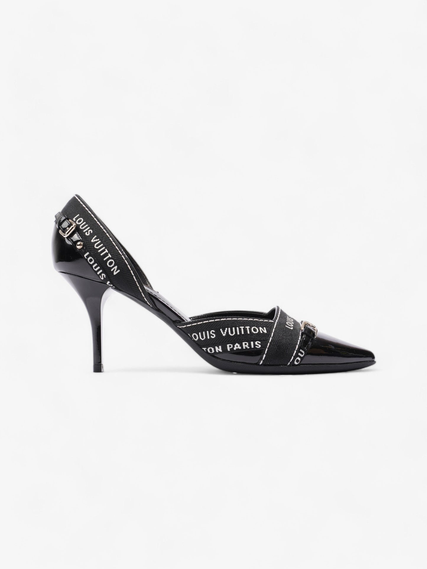 Louis Vuitton Ribbon Pumps 70 Black / White Patent Leather EU 38.5 UK 5.5
