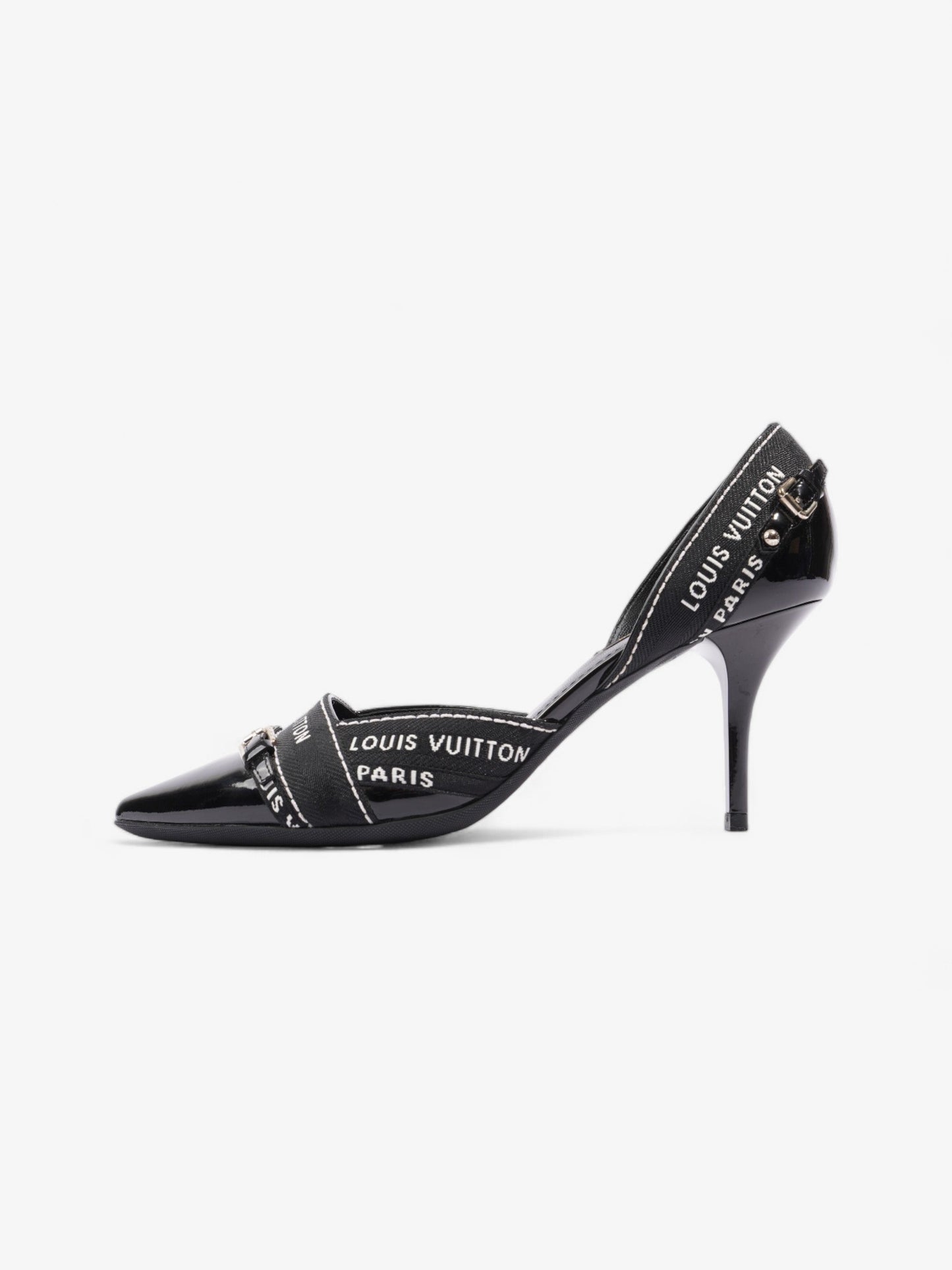Louis Vuitton Ribbon Pumps 70 Black / White Patent Leather EU 38.5 UK 5.5
