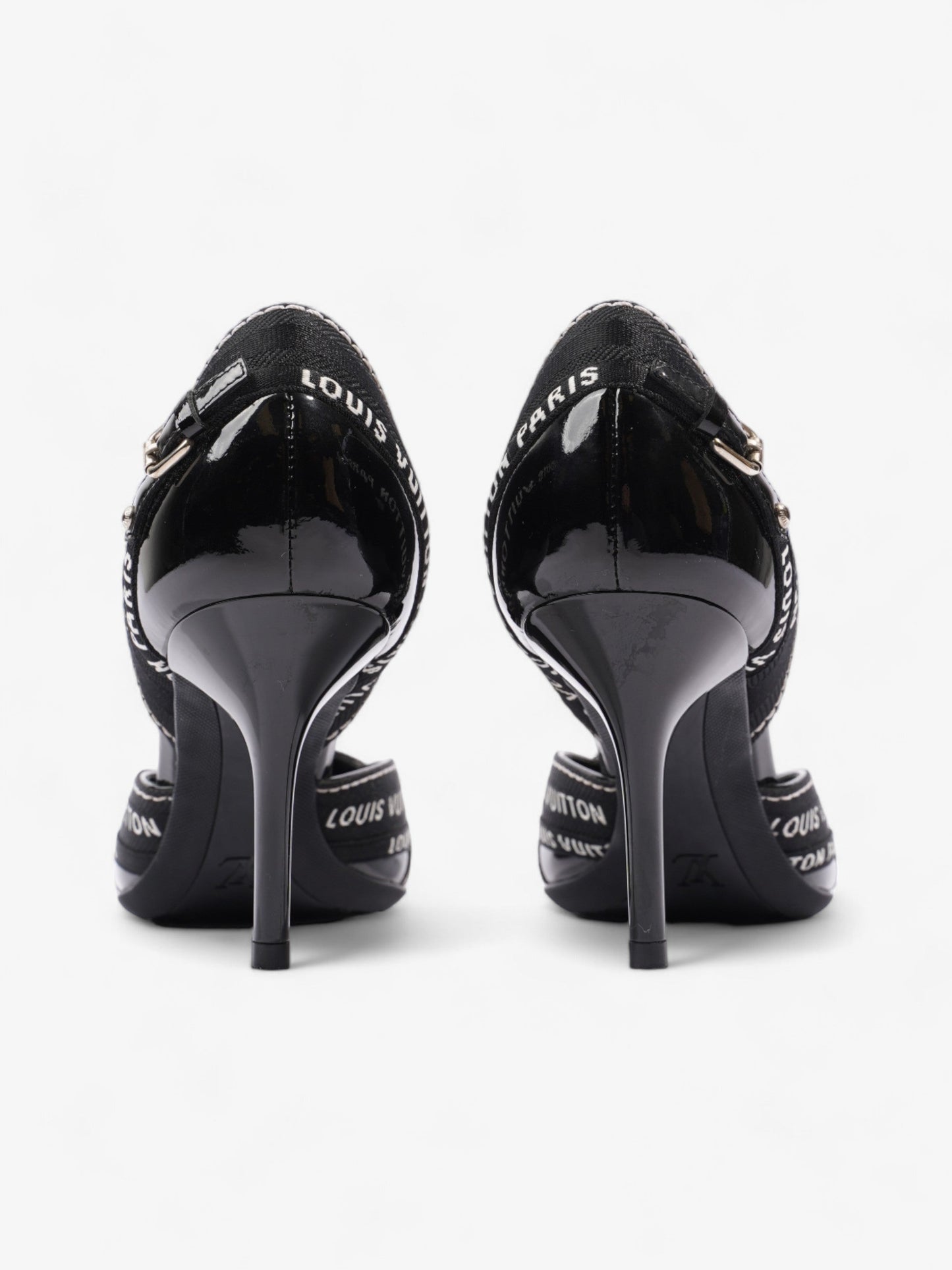 Louis Vuitton Ribbon Pumps 70 Black / White Patent Leather EU 38.5 UK 5.5