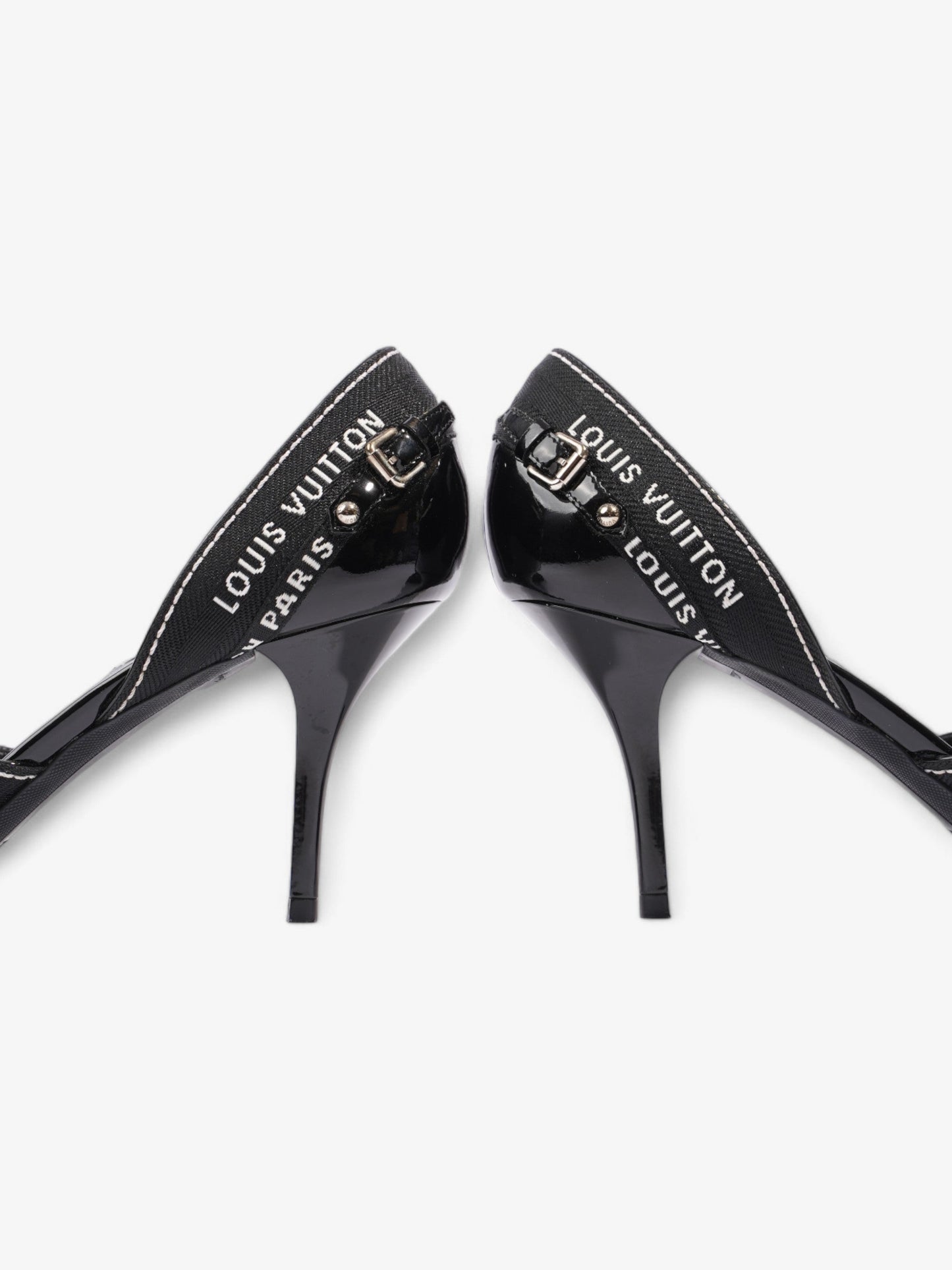 Louis Vuitton Ribbon Pumps 70 Black / White Patent Leather EU 38.5 UK 5.5