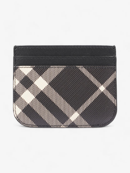 Burberry Check Card Case Black Canvas