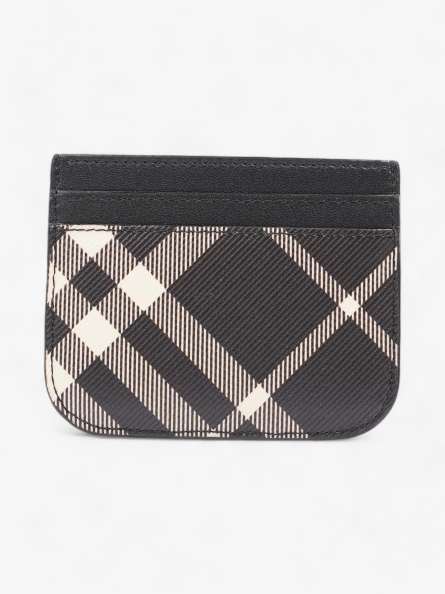 Burberry Check Card Case Black Canvas