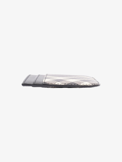 Burberry Check Card Case Black Canvas