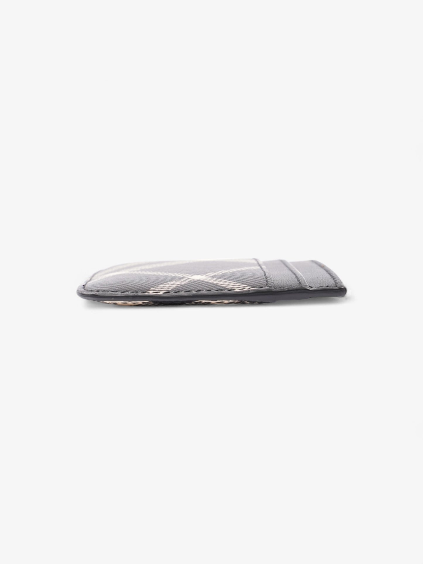 Burberry Check Card Case Black Canvas