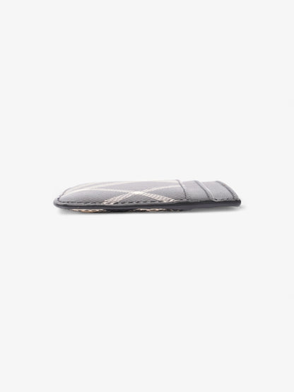 Burberry Check Card Case Black Canvas
