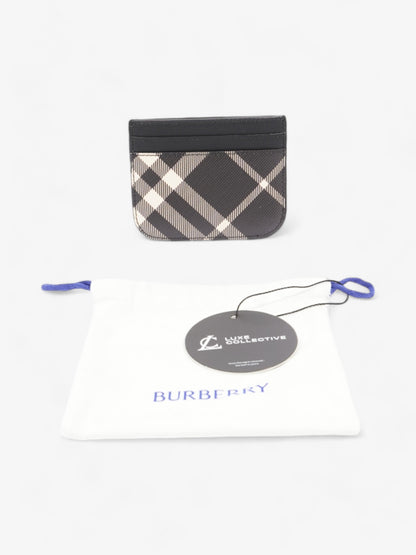 Burberry Check Card Case Black Canvas