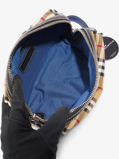 Burberry Bonded Washbag Vintage Check / Blue Canvas
