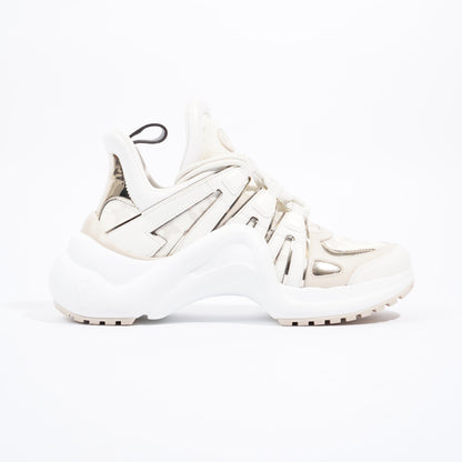 Louis Vuitton Archlight Sneakers White / Gold / Beige Leather EU 37 UK 4