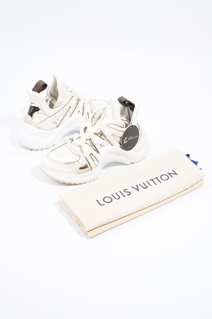 Louis Vuitton Archlight Sneakers White / Gold / Beige Leather EU 37 UK 4