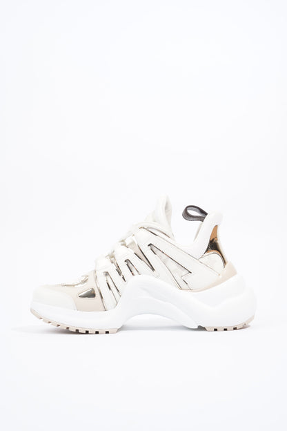 Louis Vuitton Archlight Sneakers White / Gold / Beige Leather EU 37 UK 4