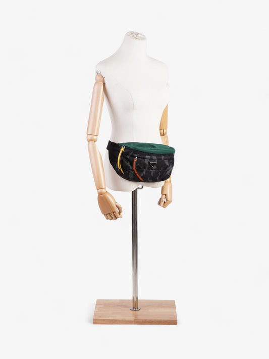 Prada Bum Bag Black / Grey Camo / Green Re Nylon