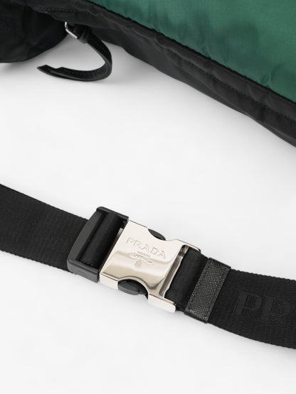 Prada Bum Bag Black / Grey Camo / Green Re Nylon