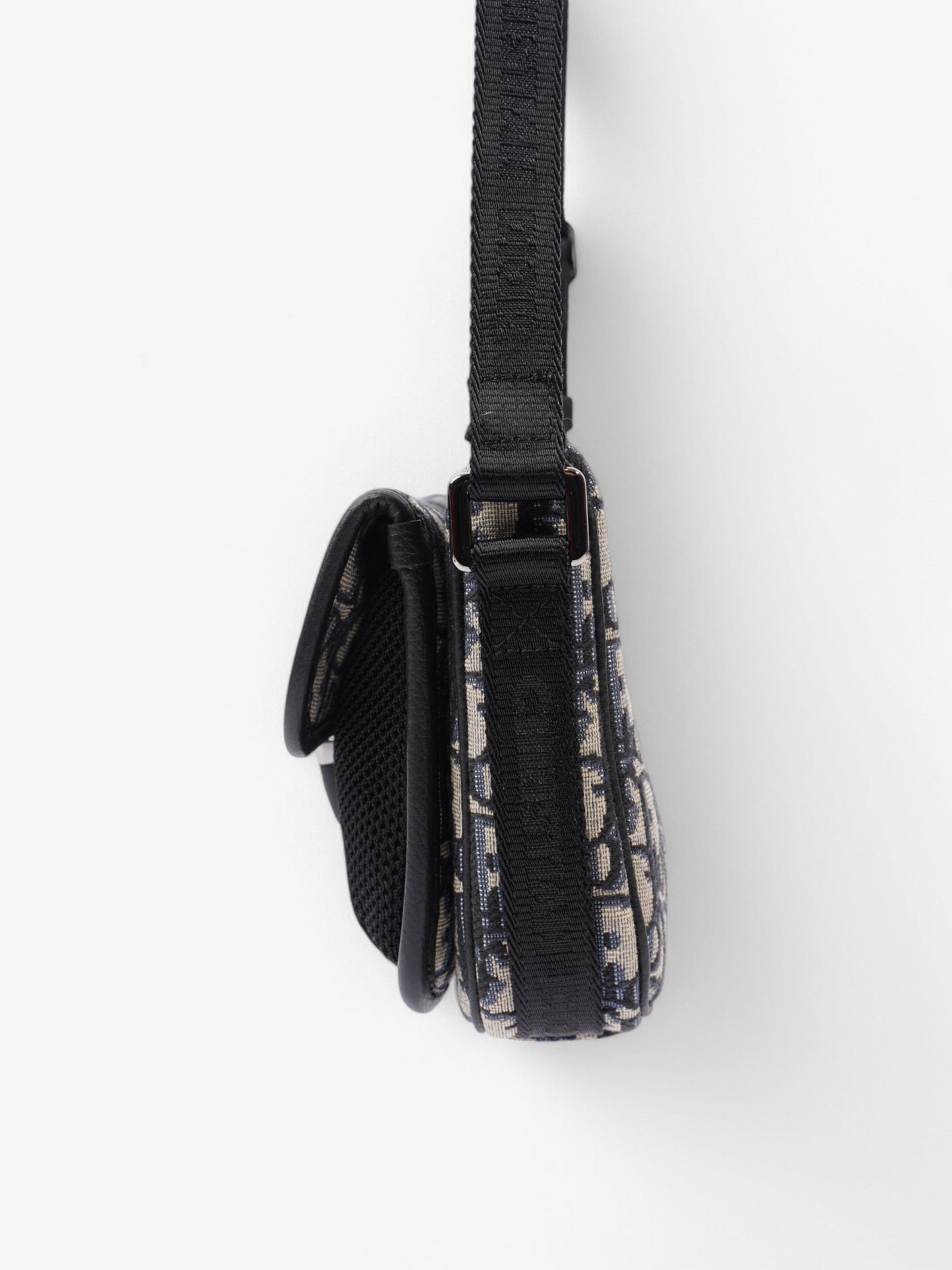 Christian Dior Monogram Messenger Bag Black / Blue Oblique Cotton