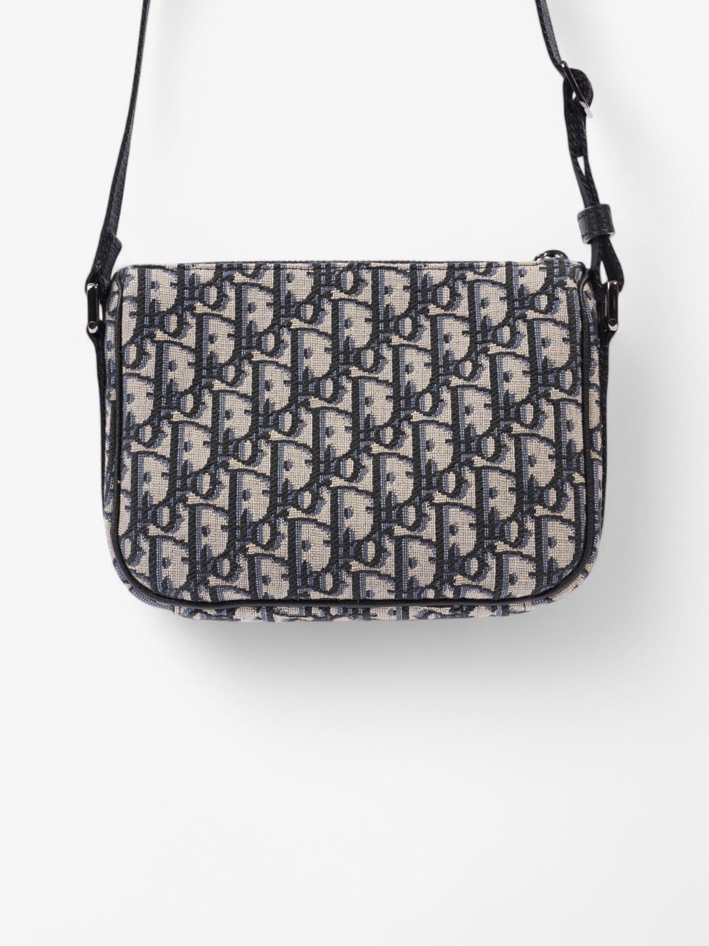 Christian Dior Monogram Messenger Bag Black / Blue Oblique Cotton