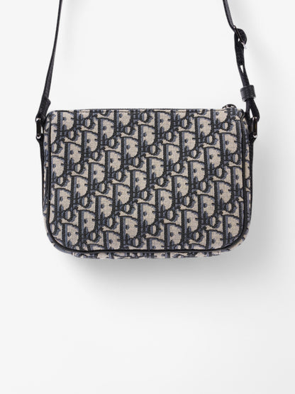 Christian Dior Monogram Messenger Bag Black / Blue Oblique Cotton