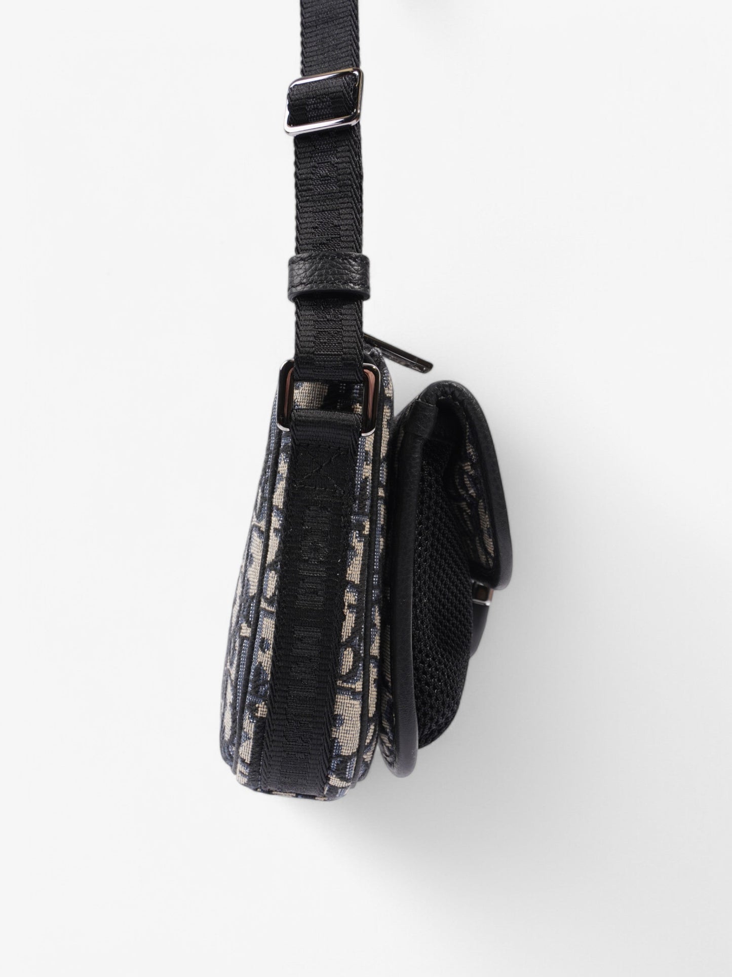 Christian Dior Monogram Messenger Bag Black / Blue Oblique Cotton