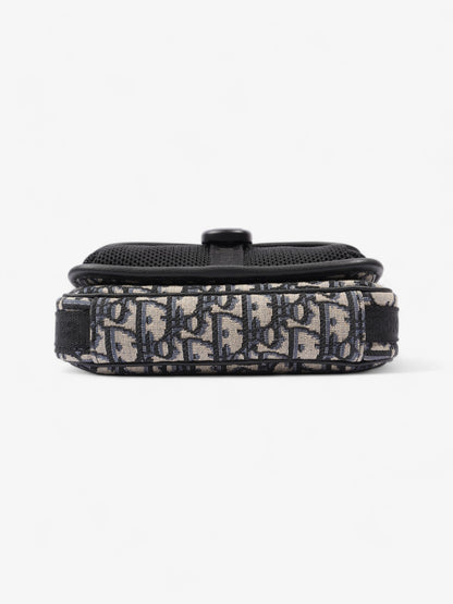 Christian Dior Monogram Messenger Bag Black / Blue Oblique Cotton