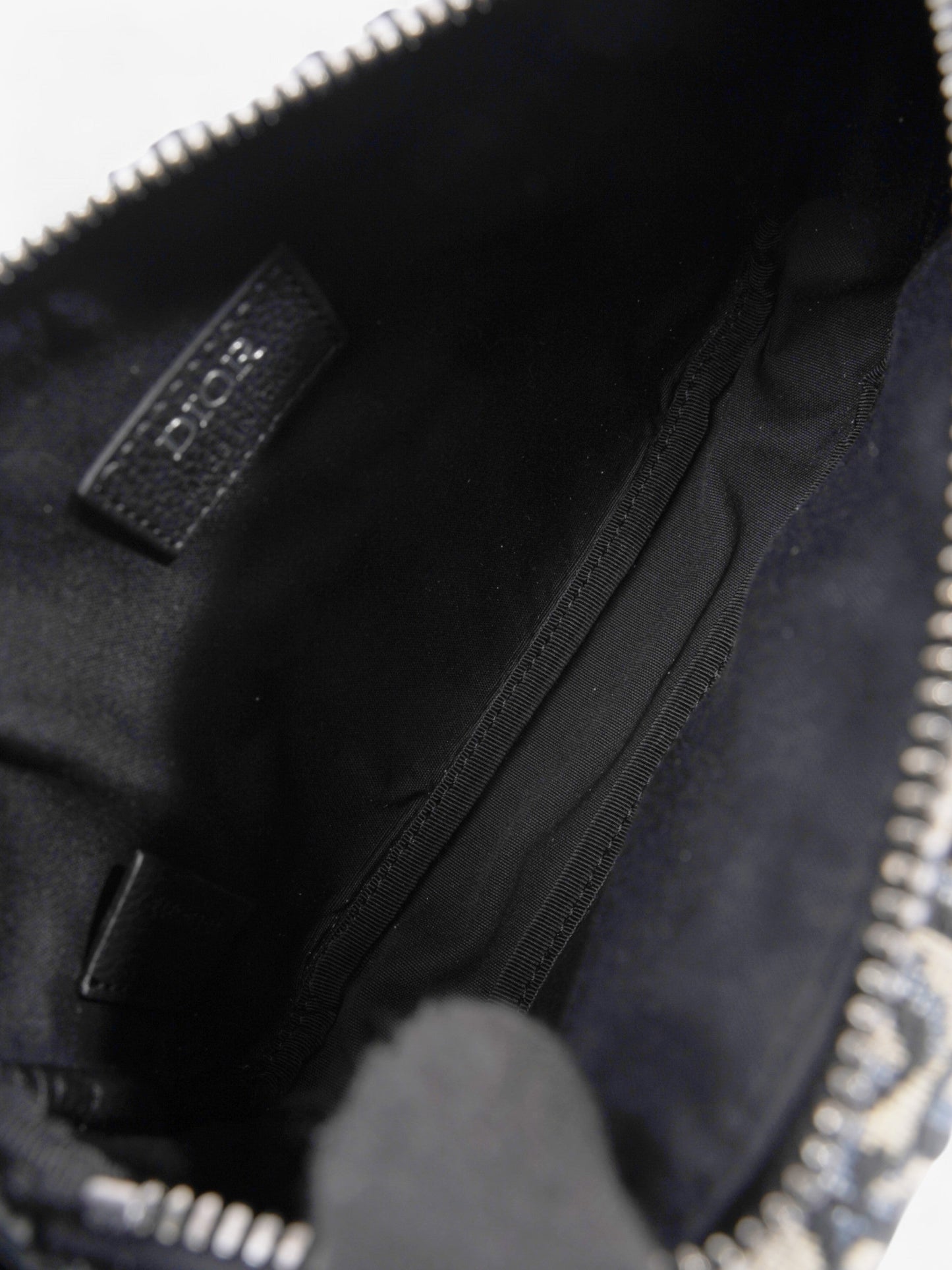 Christian Dior Monogram Messenger Bag Black / Blue Oblique Cotton