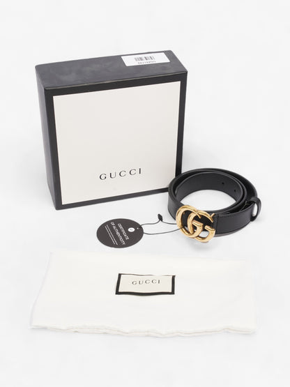 Gucci GG Marmont Thin Belt Black / Gold Leather 80cm / 32"