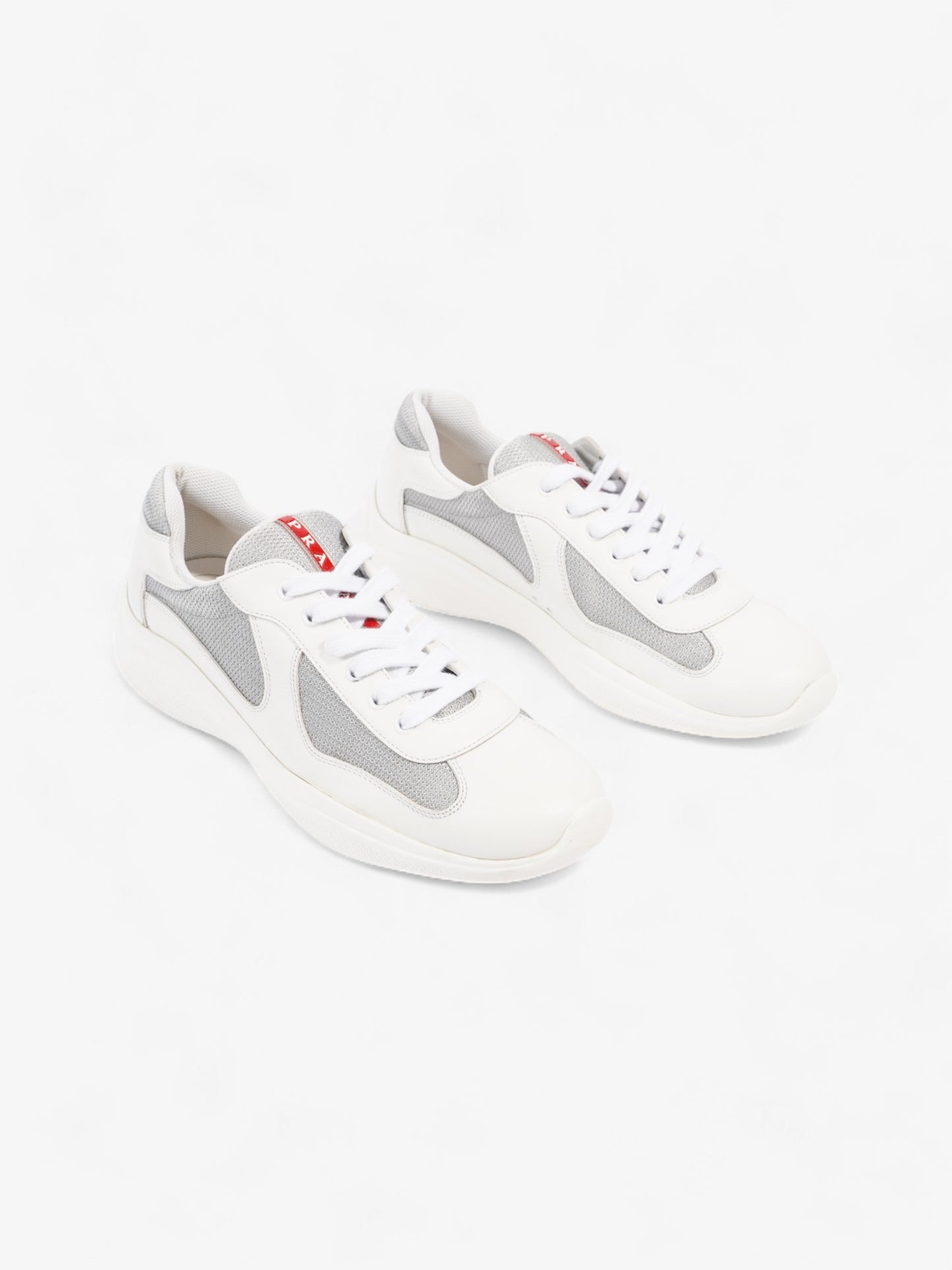 Prada America's Cup Sneakers White / Grey Leather EU 43 UK 9