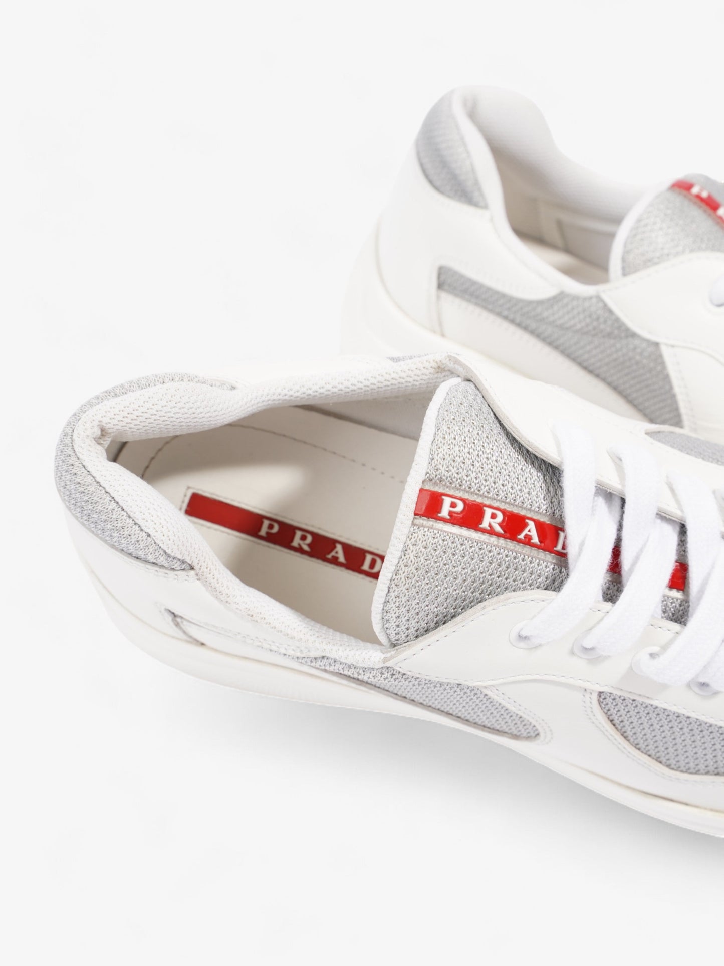 Prada America's Cup Sneakers White / Grey Leather EU 43 UK 9
