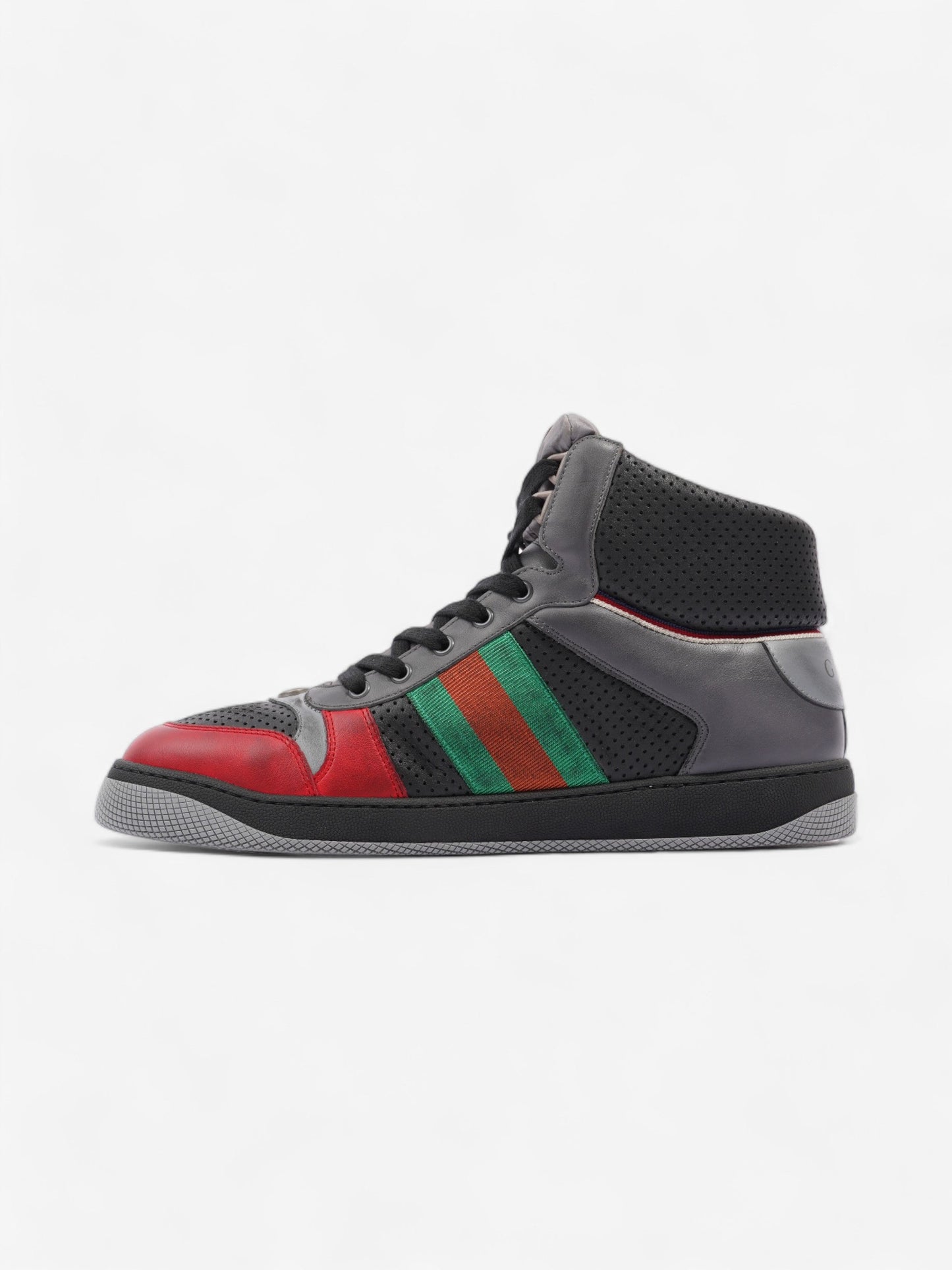 Gucci Screener Sneaker Grey / Red / Green Leather EU 46 UK 12