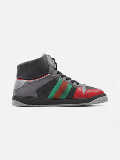Gucci Screener Sneaker Grey / Red / Green Leather EU 46 UK 12
