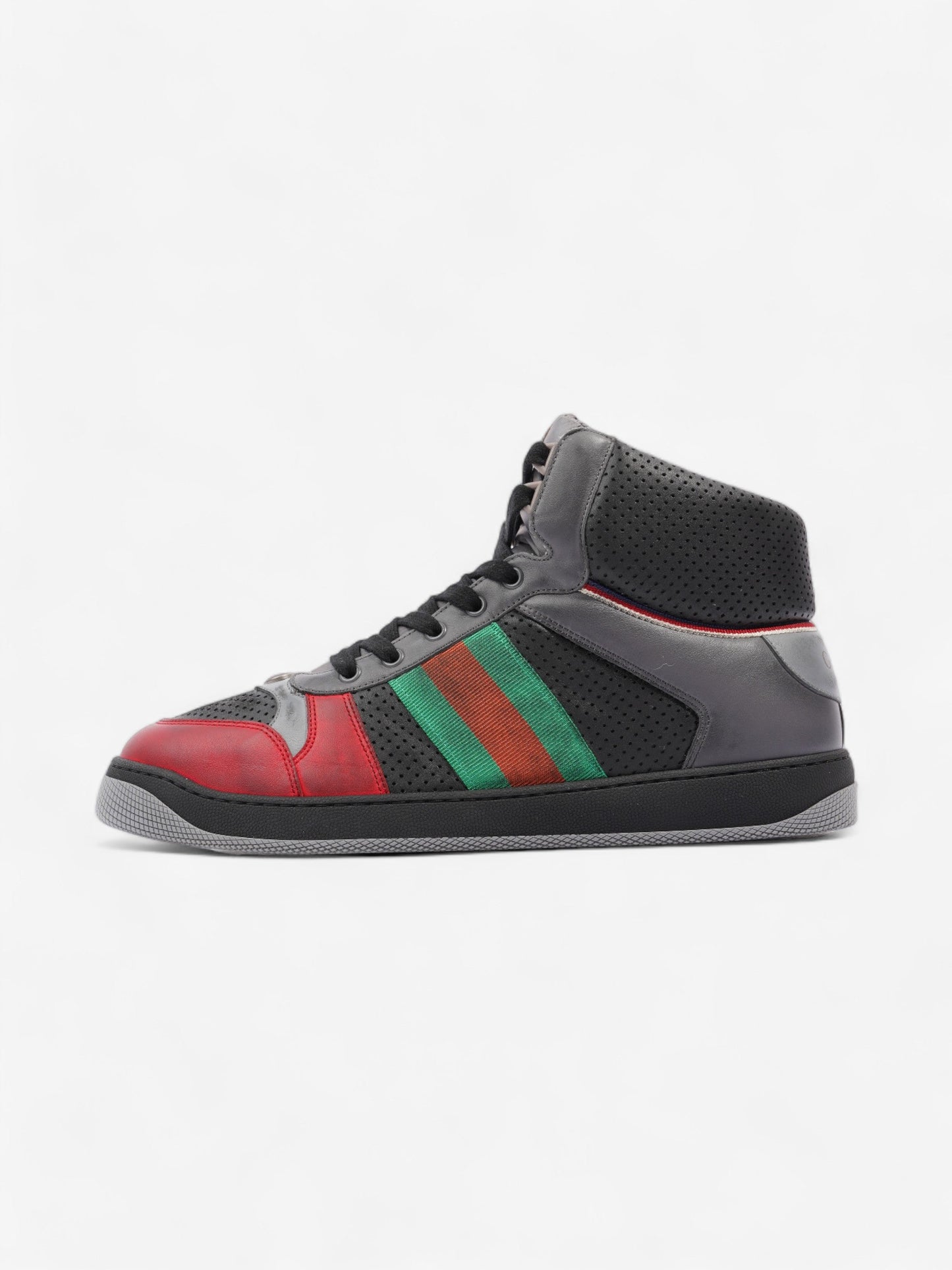 Gucci Screener Sneaker Grey / Red / Green Leather EU 46 UK 12