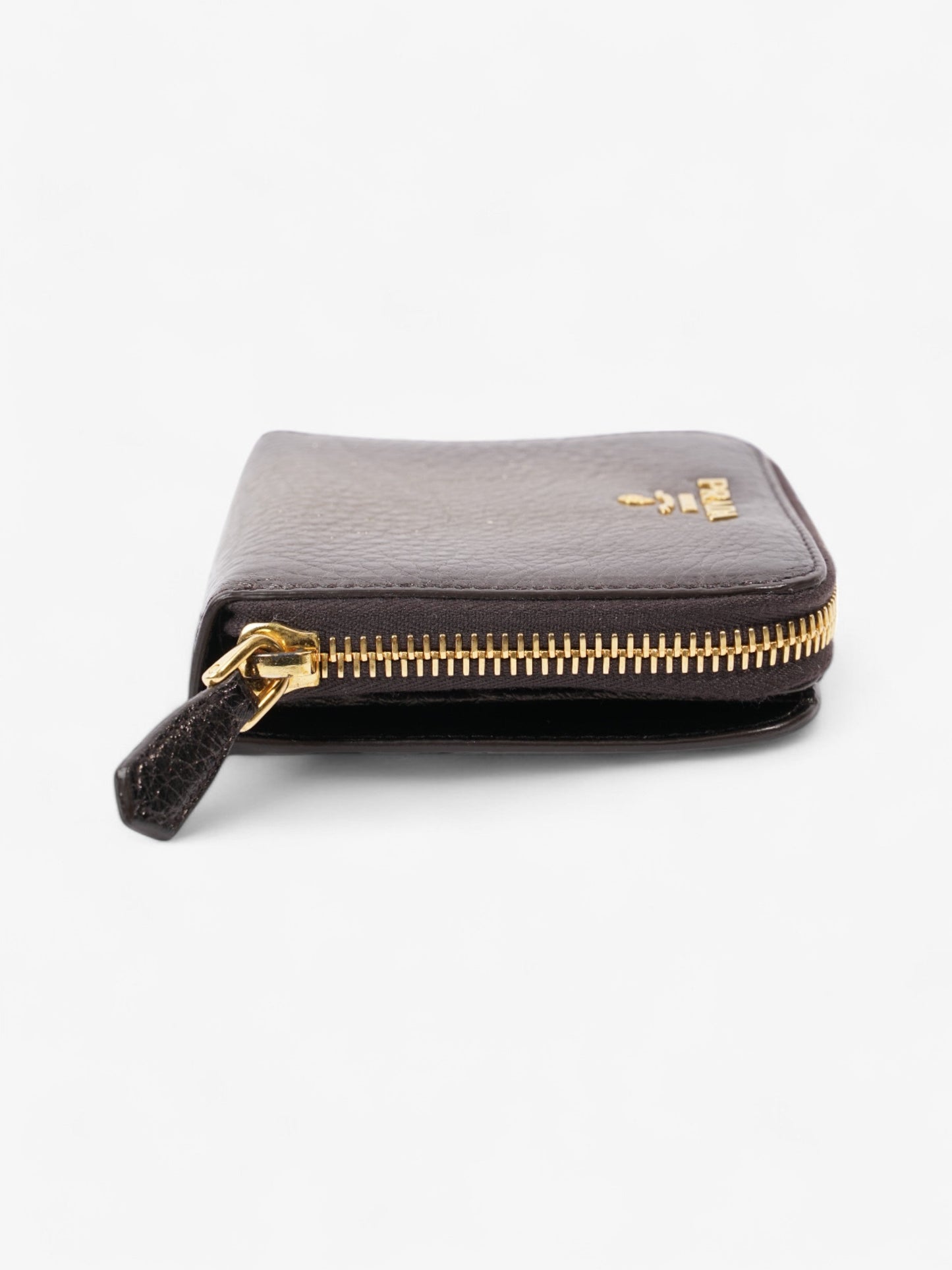Prada Zip Around Purse Metallic Leather Small
