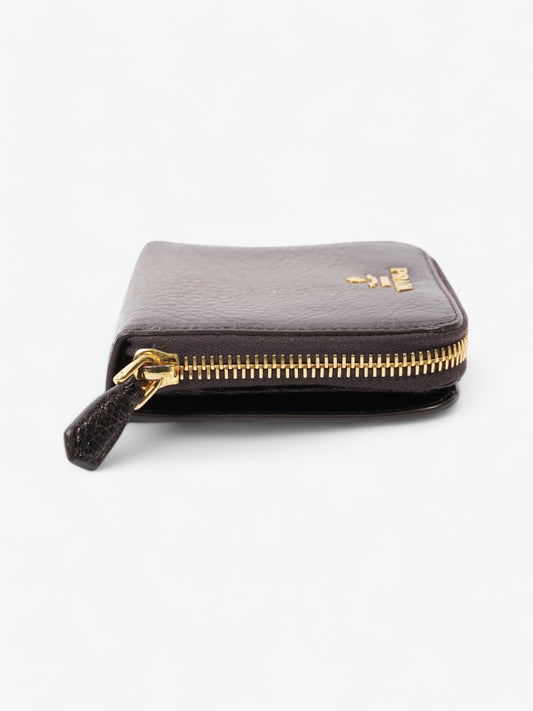 Prada Zip Around Purse Metallic Leather Small