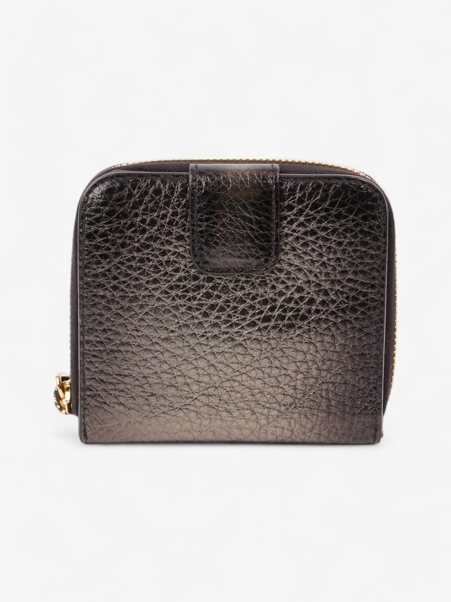 Prada Zip Around Purse Metallic Leather Small
