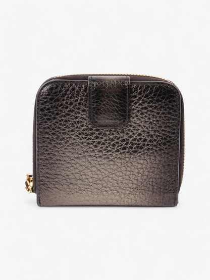 Prada Zip Around Purse Metallic Leather Small