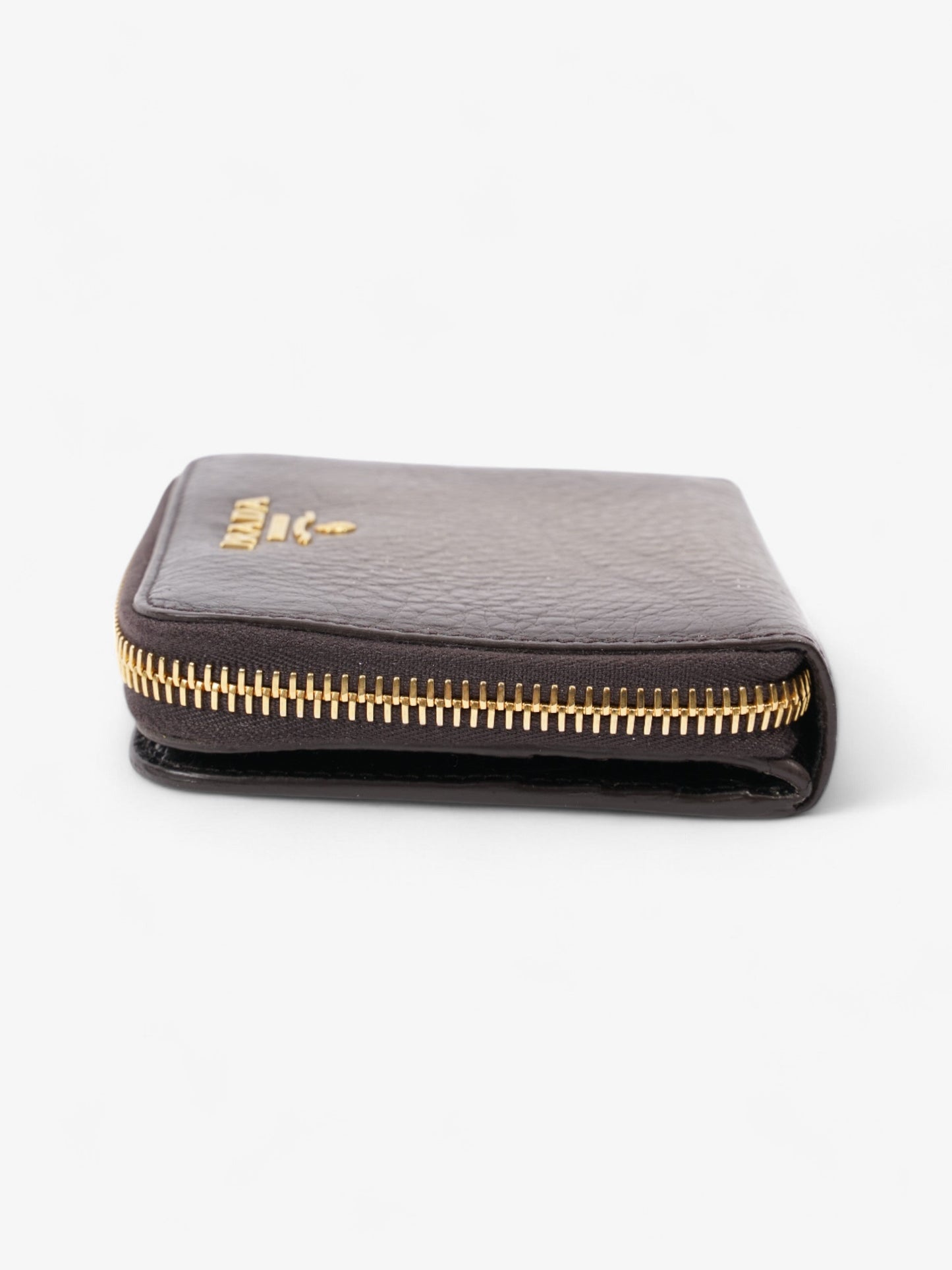 Prada Zip Around Purse Metallic Leather Small