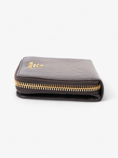 Prada Zip Around Purse Metallic Leather Small