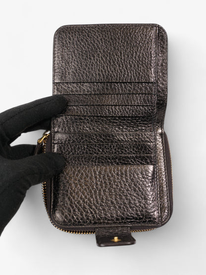 Prada Zip Around Purse Metallic Leather Small