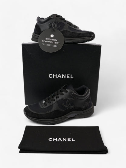 Chanel CC Logo Sneakers Black Suede EU 39 UK 6