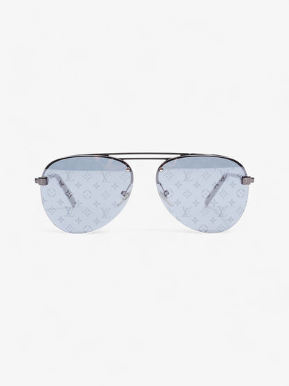 Louis Vuitton Aviator Sunglasses Black Monogram Acetate 140mm