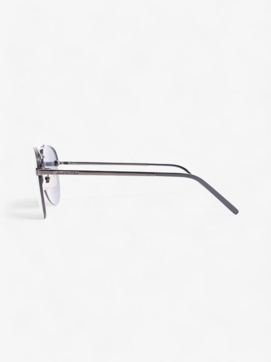 Louis Vuitton Aviator Sunglasses Black Monogram Acetate 140mm