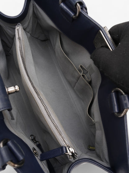 Chanel Boy Tote Navy Blue Lambskin Leather