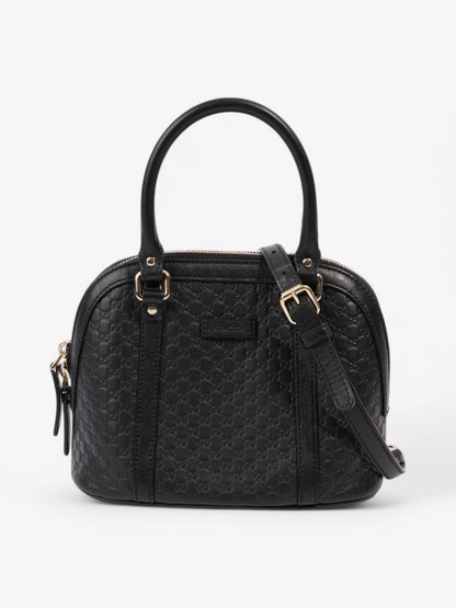 Gucci Microguccissima Dome Bag Black Embossed Leather Mini