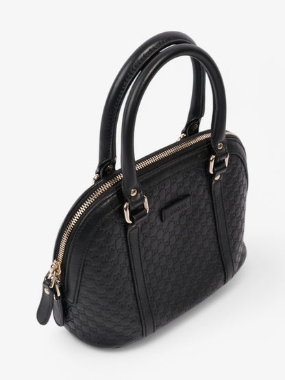Gucci Microguccissima Dome Bag Black Embossed Leather Mini