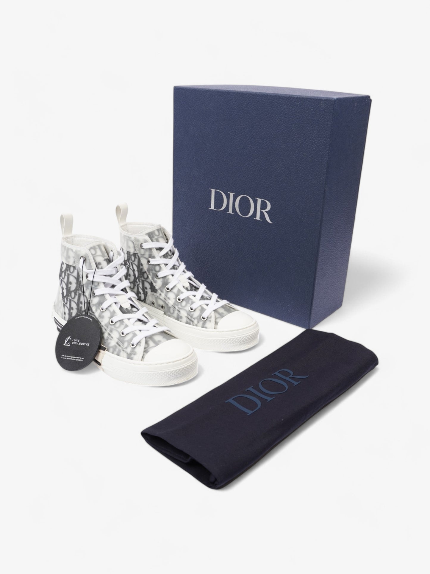 Christian Dior B23 High-tops White  / Grey Oblique Mesh EU 40 UK 6