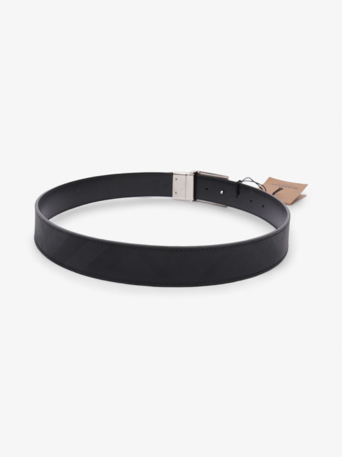Burberry Reversible Plaque Belt Black Coated Canvas 85cm 34"