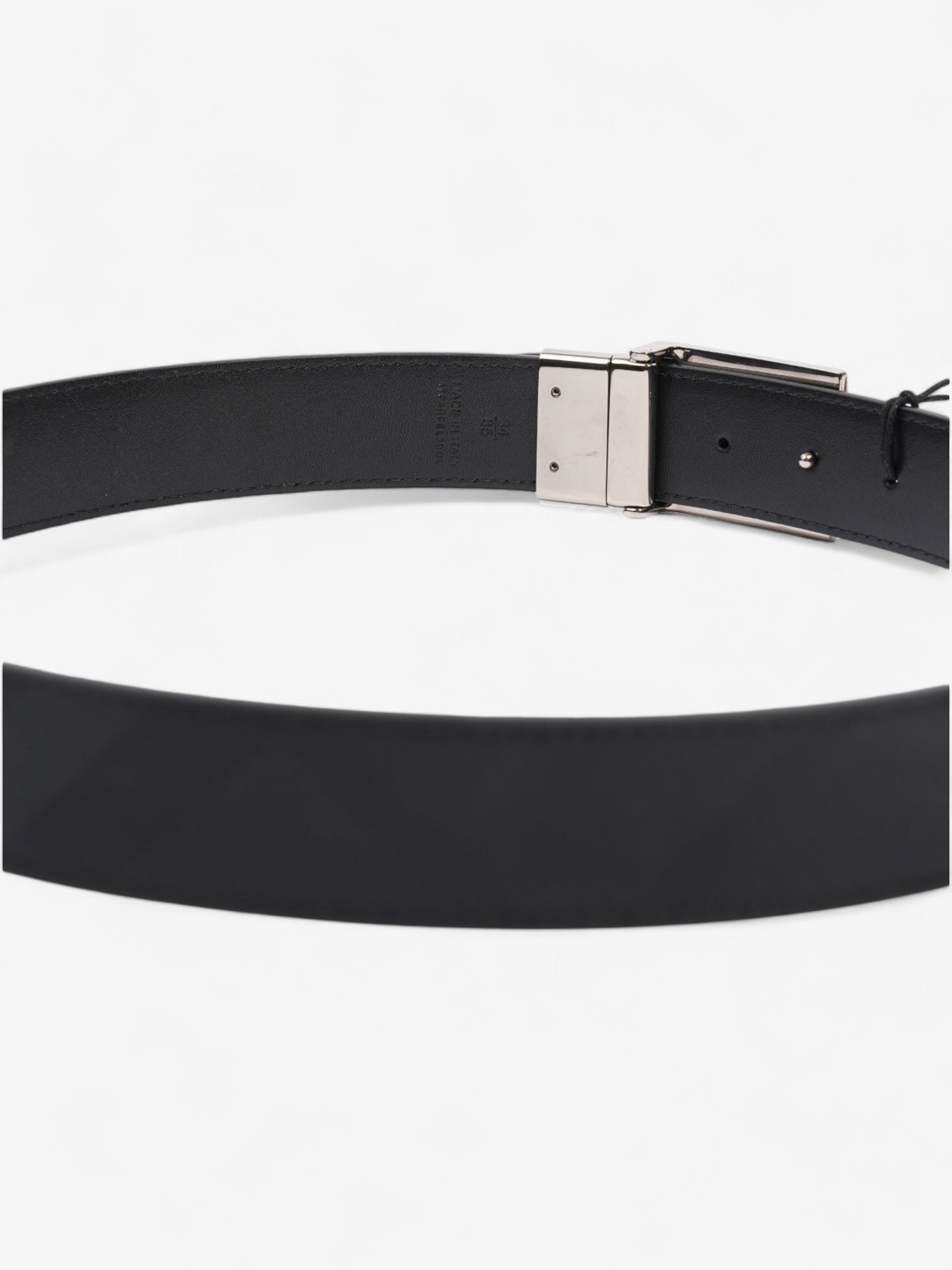 Burberry Reversible Plaque Belt Black Coated Canvas 85cm 34"