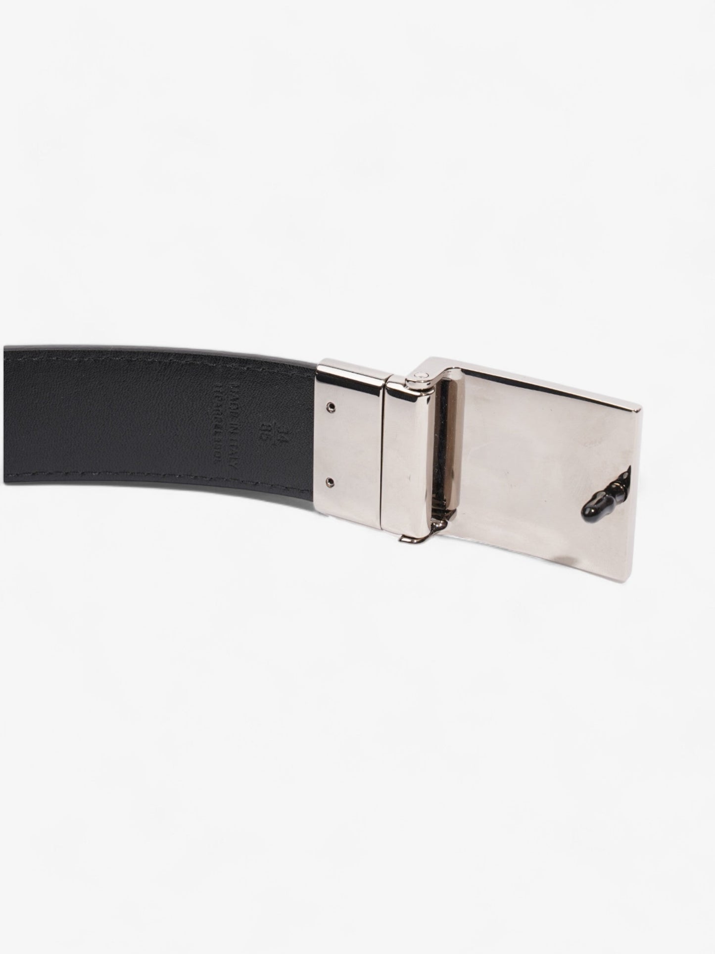 Burberry Reversible Plaque Belt Black Coated Canvas 85cm 34"