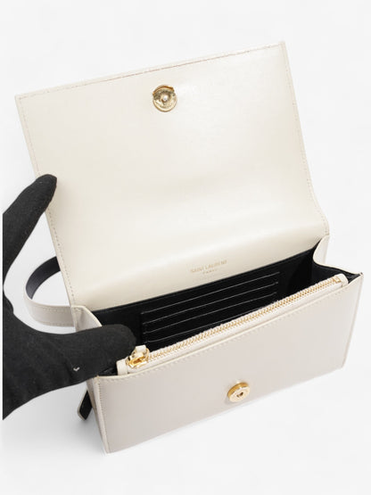 Saint Laurent Kate Belt Bag Cream Calfskin Leather